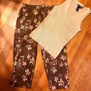 Capri Pants (Petite) & Sleeveless Shirt Matched Outfit